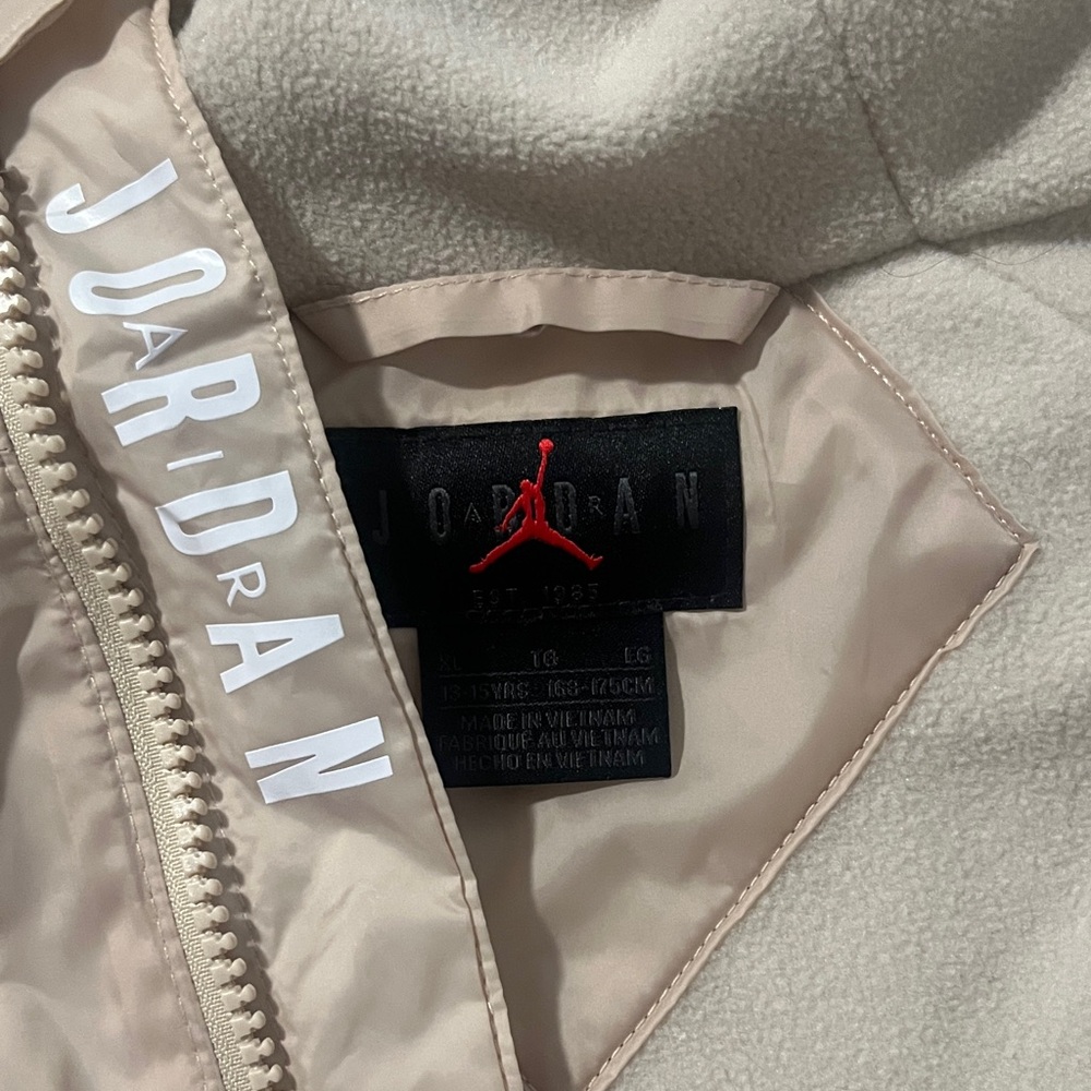 Jordan Girl's Beige Fleece Jacket - Neutral Taupe